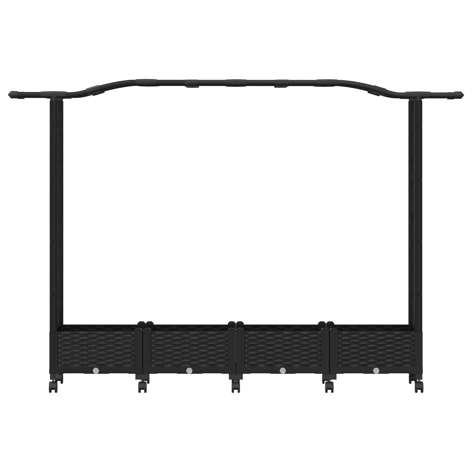 Letto Rialzato con Griglia e Tetto Nero 207 x 40 x 129 cm PP