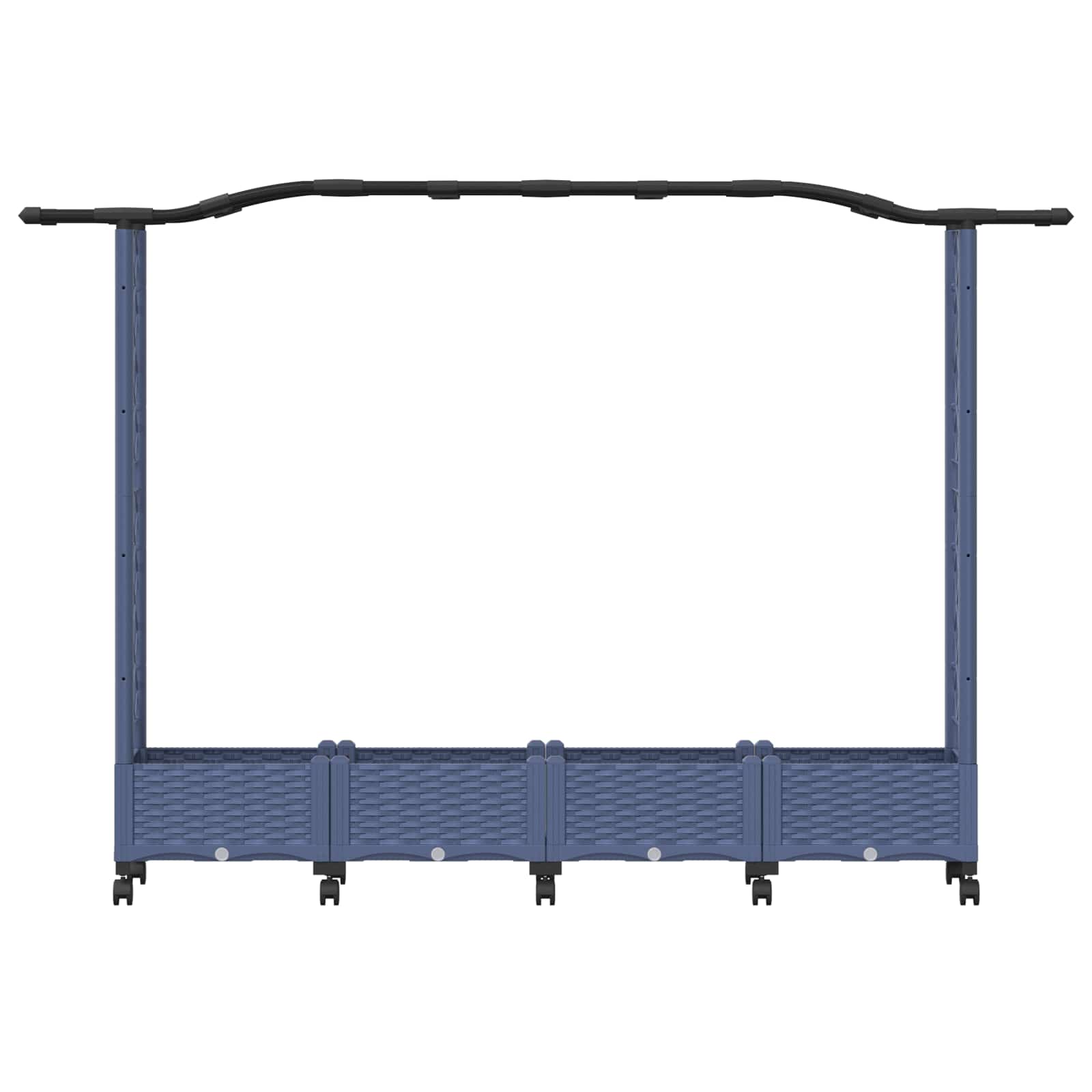 Letto Rialzato con Griglia e Tetto Grigio 207 x 40 x 129 cm PP