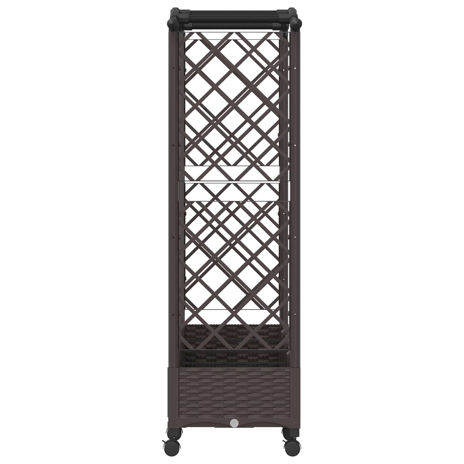 Letto Rialzato con Griglia e Tetto Marrone 203,5 x 40 x 129 cm