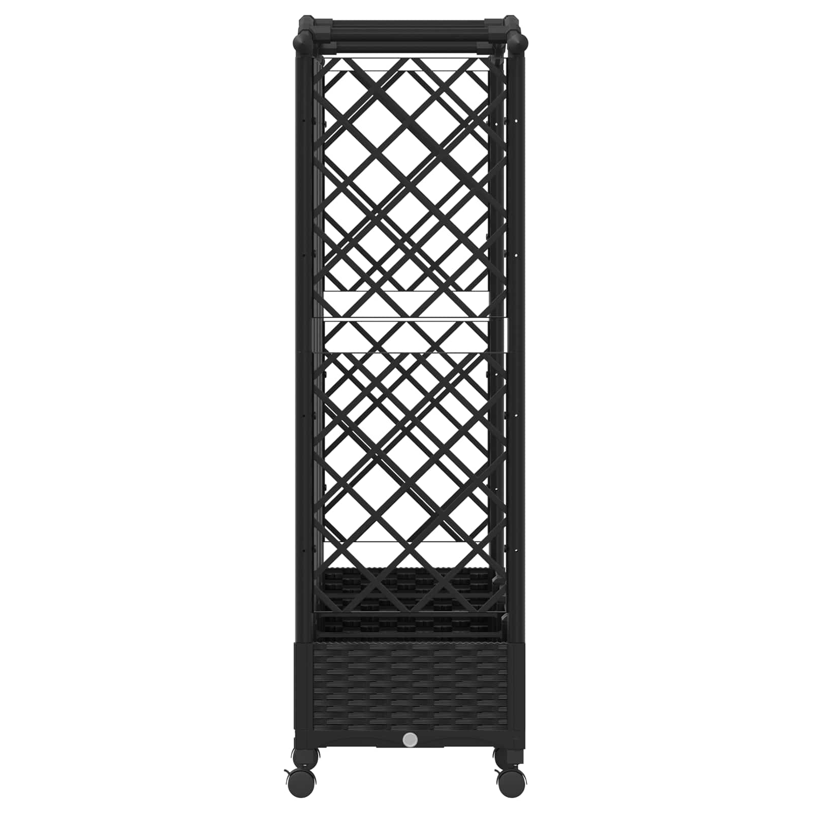 Letto Rialzato con Griglia e Tetto Nero 203,5 x 40 x 129 cm PP