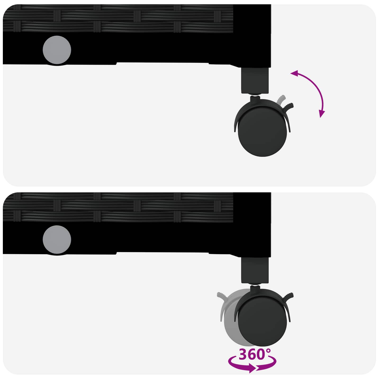 Letto Rialzato con Griglia e Tetto Nero 203,5 x 40 x 129 cm PP
