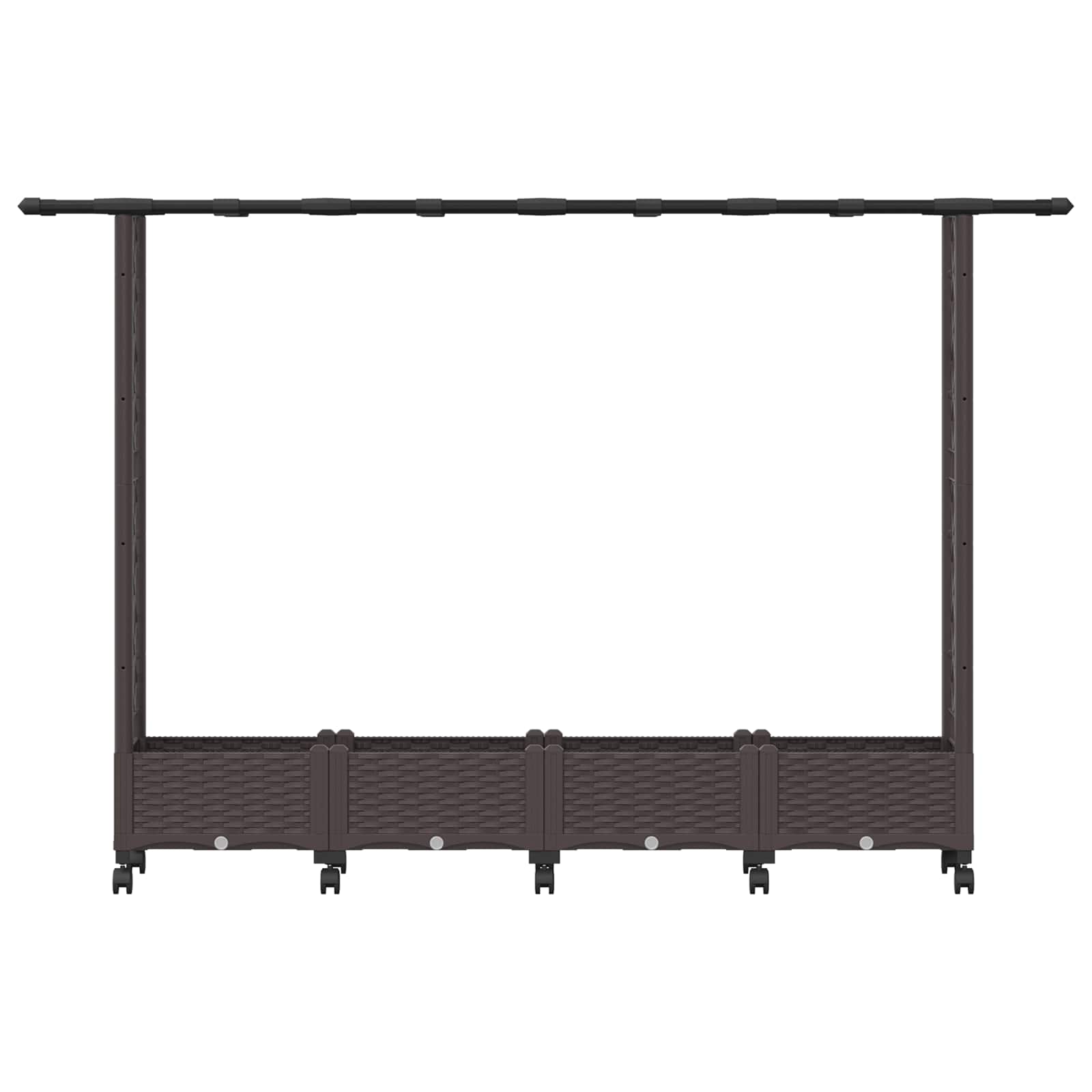 Letto Rialzato con Griglia e Tetto Marrone 203 x 40 x 127 cm PP