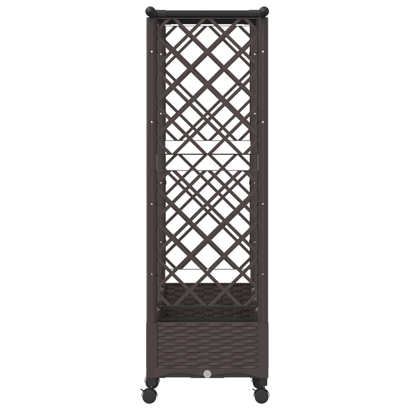 Letto Rialzato con Griglia e Tetto Marrone 203 x 40 x 127 cm PP