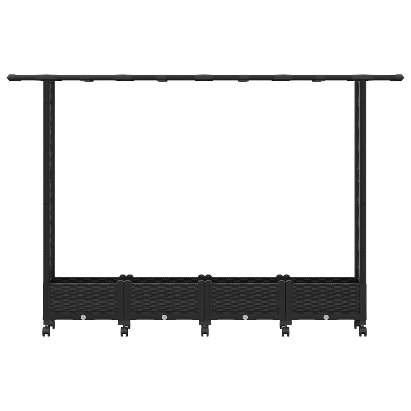 Letto Rialzato con Griglia e Tetto Nero 203 x 40 x 127 cm PP