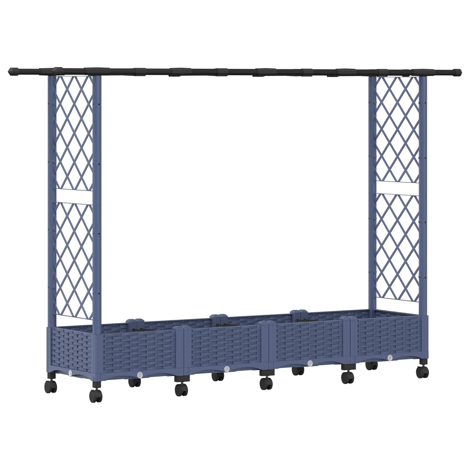 Letto Rialzato con Griglia e Tetto Grigio 203 x 40 x 127 cm PP