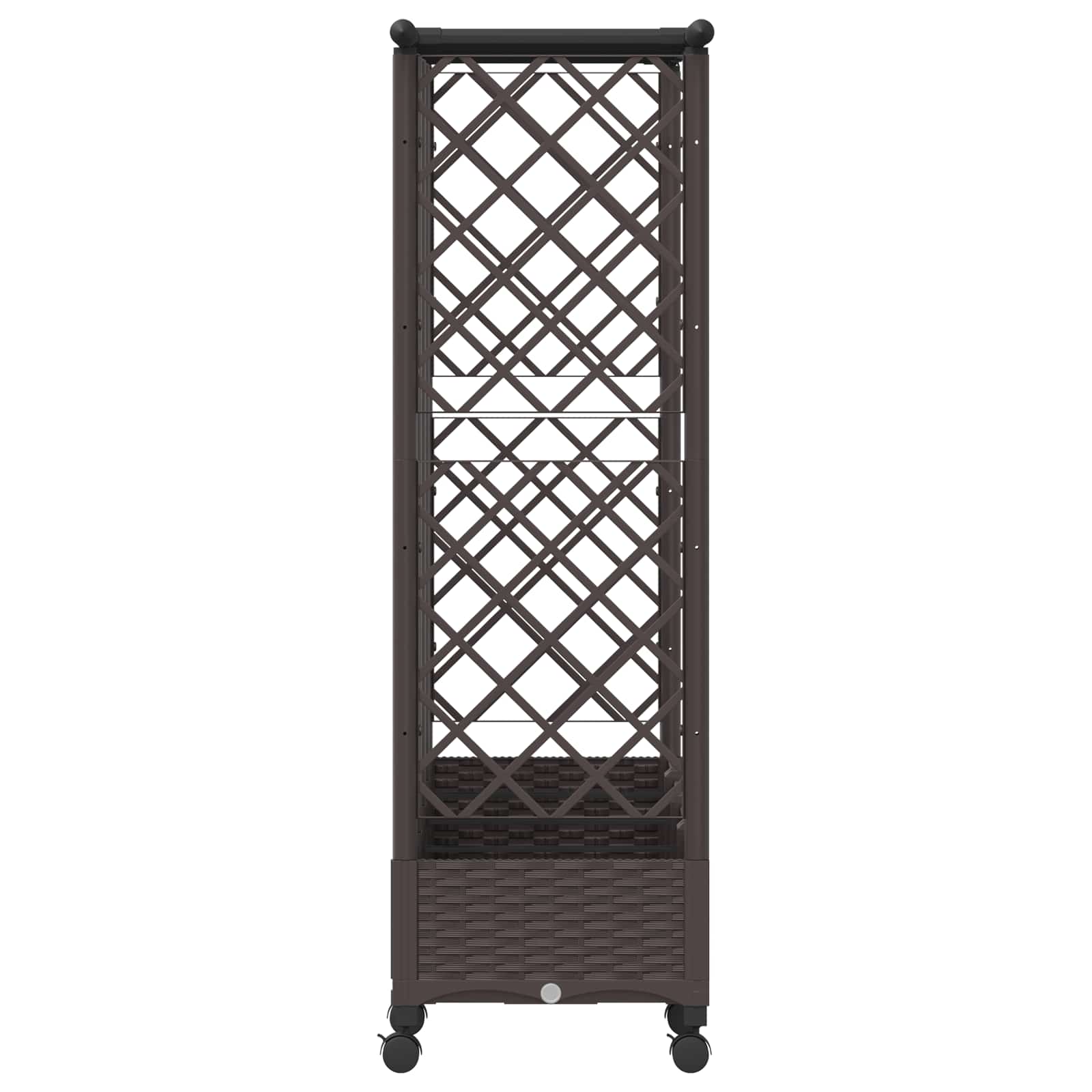 Letto Rialzato con Griglia e Tetto Marrone 202,5 x 40 x 127 cm