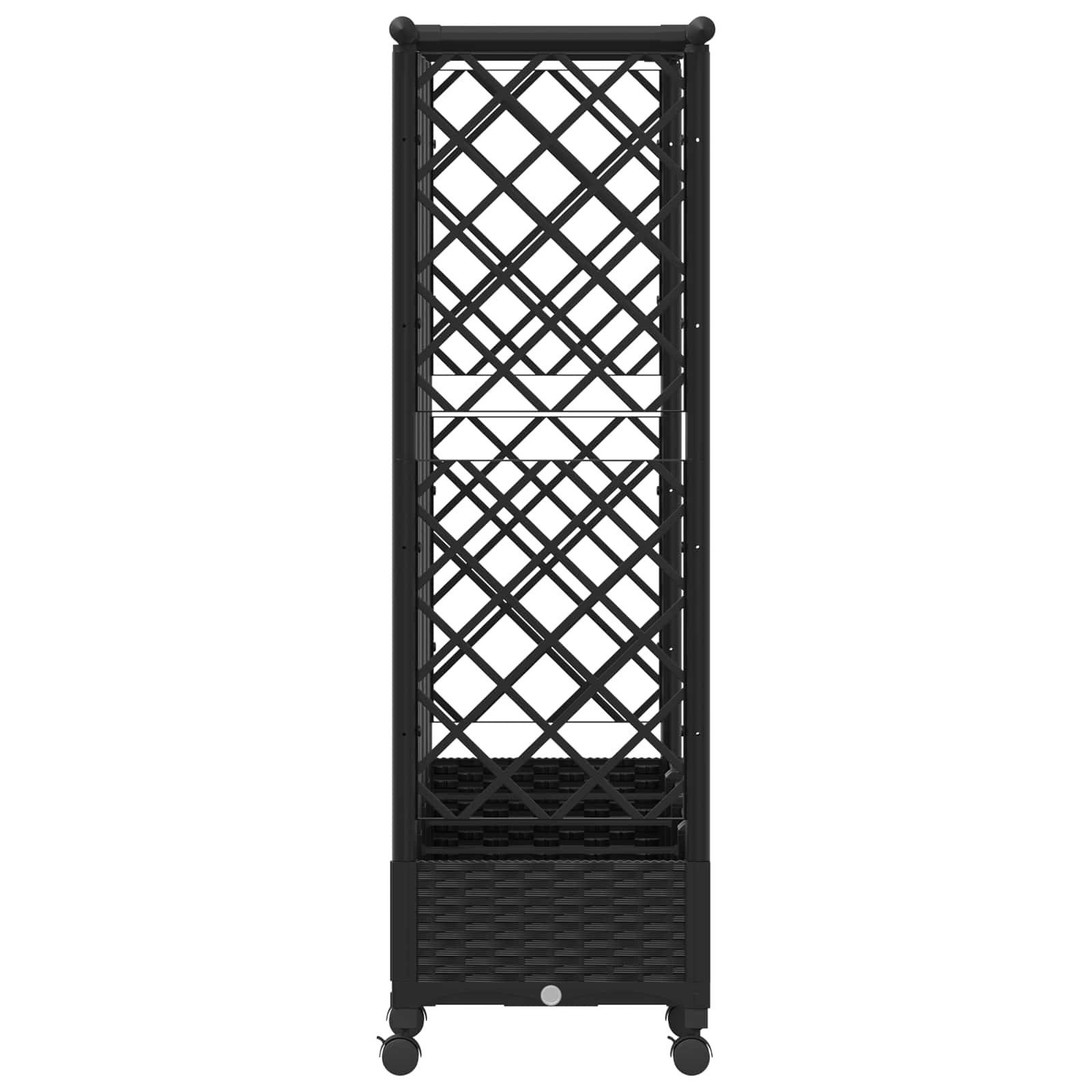 Letto Rialzato con Griglia e Tetto Nero 202,5 x 40 x 127 cm PP
