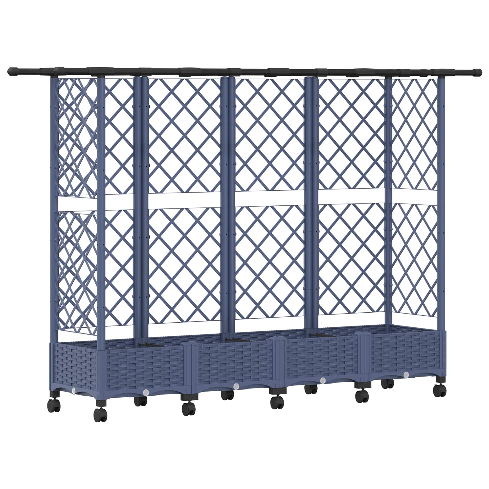 Letto Rialzato con Griglia e Tetto Grigio 202,5 x 40 x 127 cm