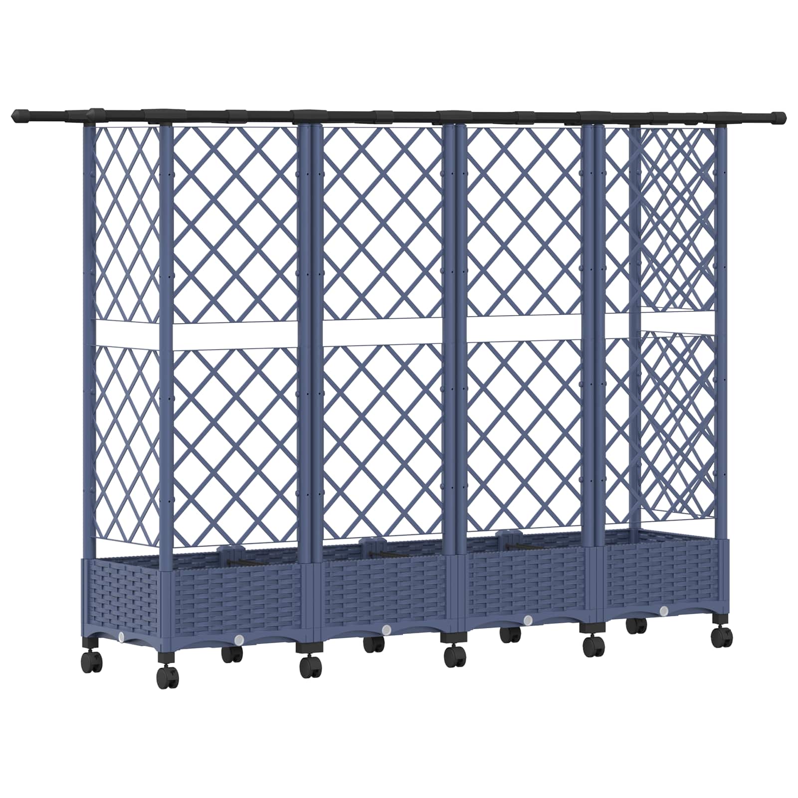 Letto Rialzato con Griglia e Tetto Grigio 202,5 x 40 x 127 cm