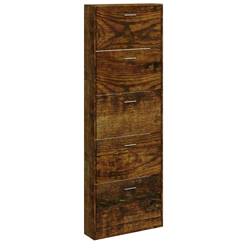 Scarpiera Rovere Fumo 59x17x169 cm in Legno Multistrato