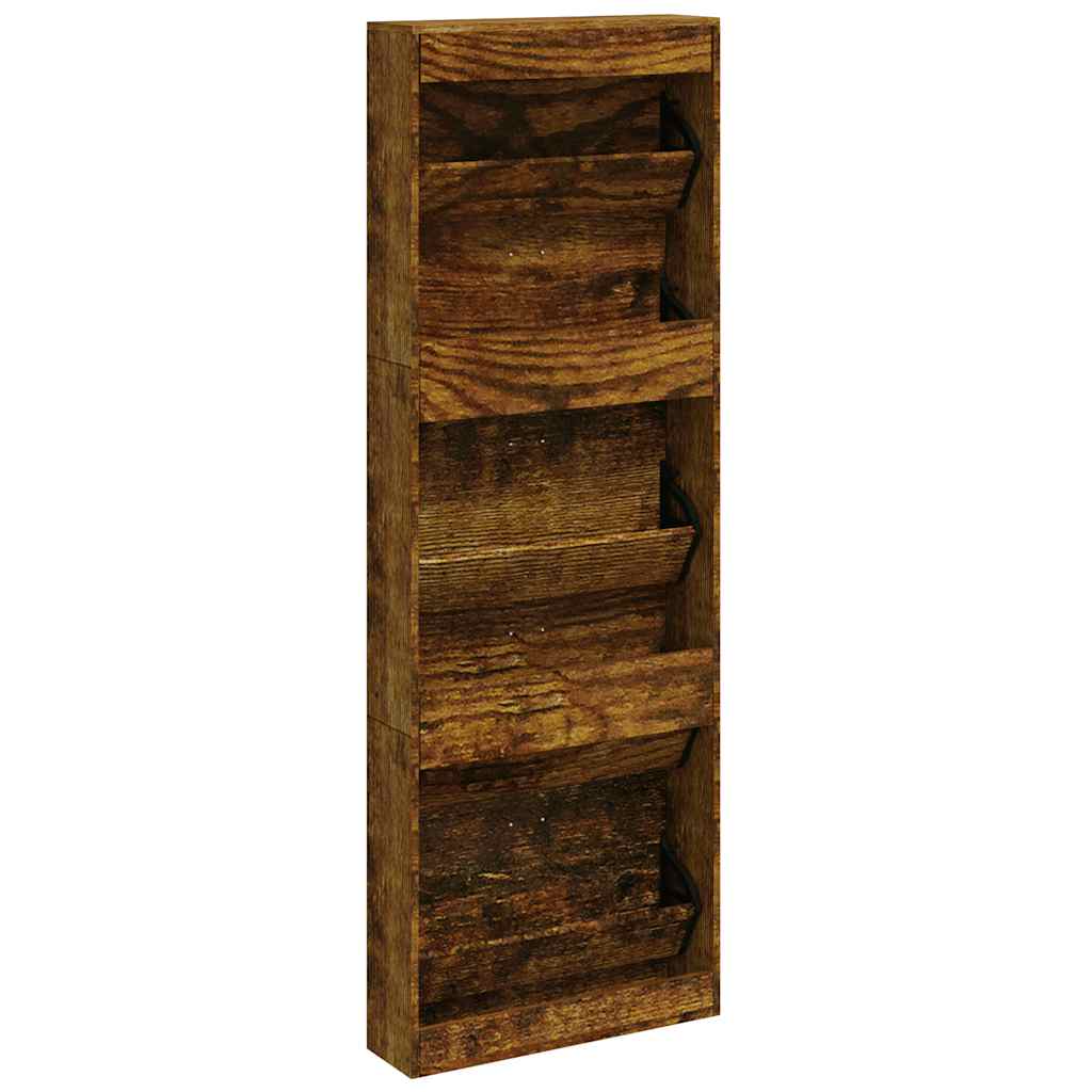 Scarpiera Rovere Fumo 59x17x169 cm in Legno Multistrato
