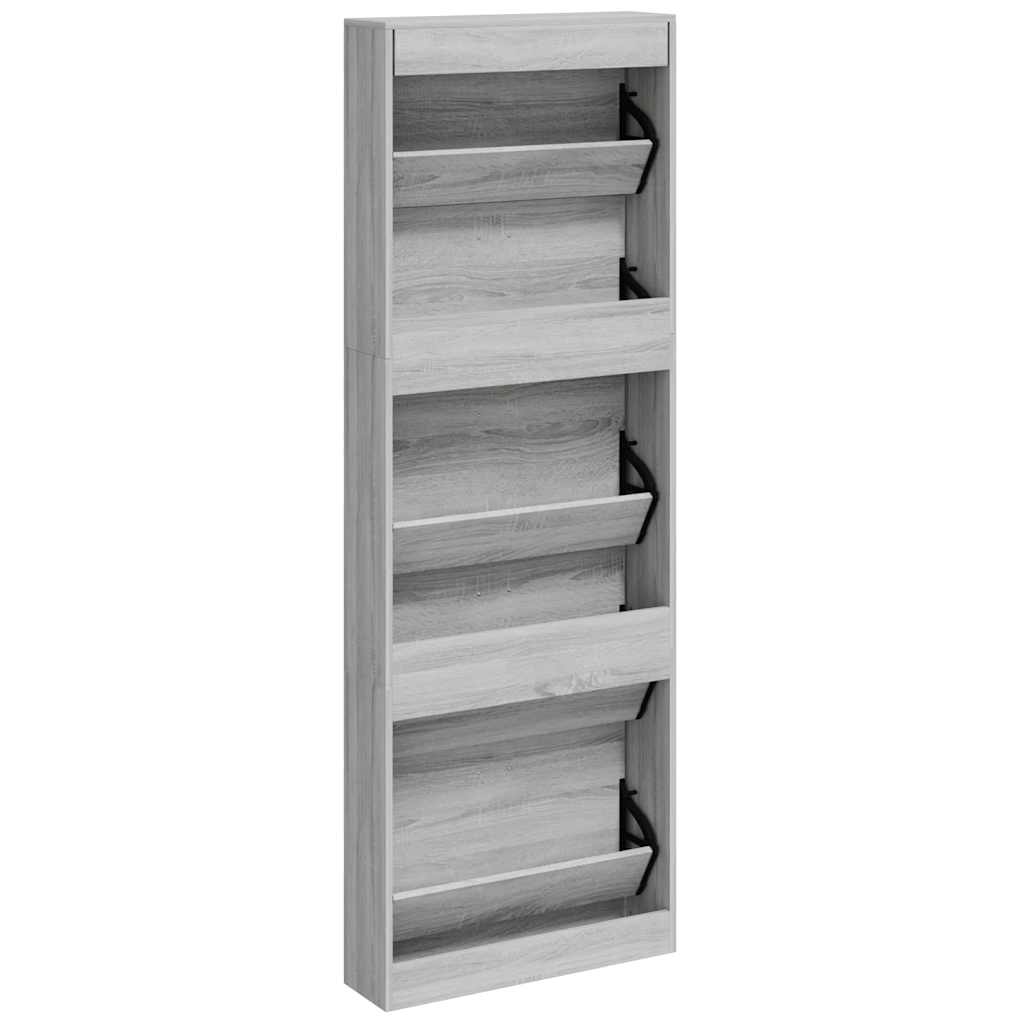 Scarpiera Grigio Sonoma 59x17x169 cm in Legno Multistrato