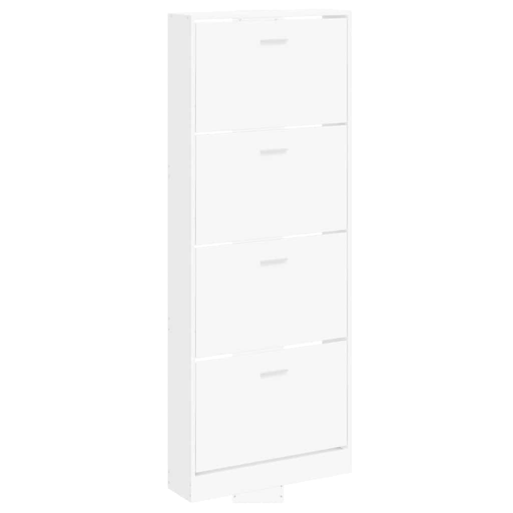 Scarpiera Bianca 59x17x150 cm in Legno Multistrato