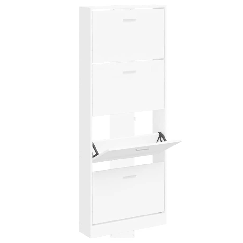 Scarpiera Bianca 59x17x150 cm in Legno Multistrato