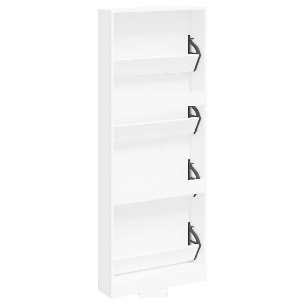 Scarpiera Bianca 59x17x150 cm in Legno Multistrato