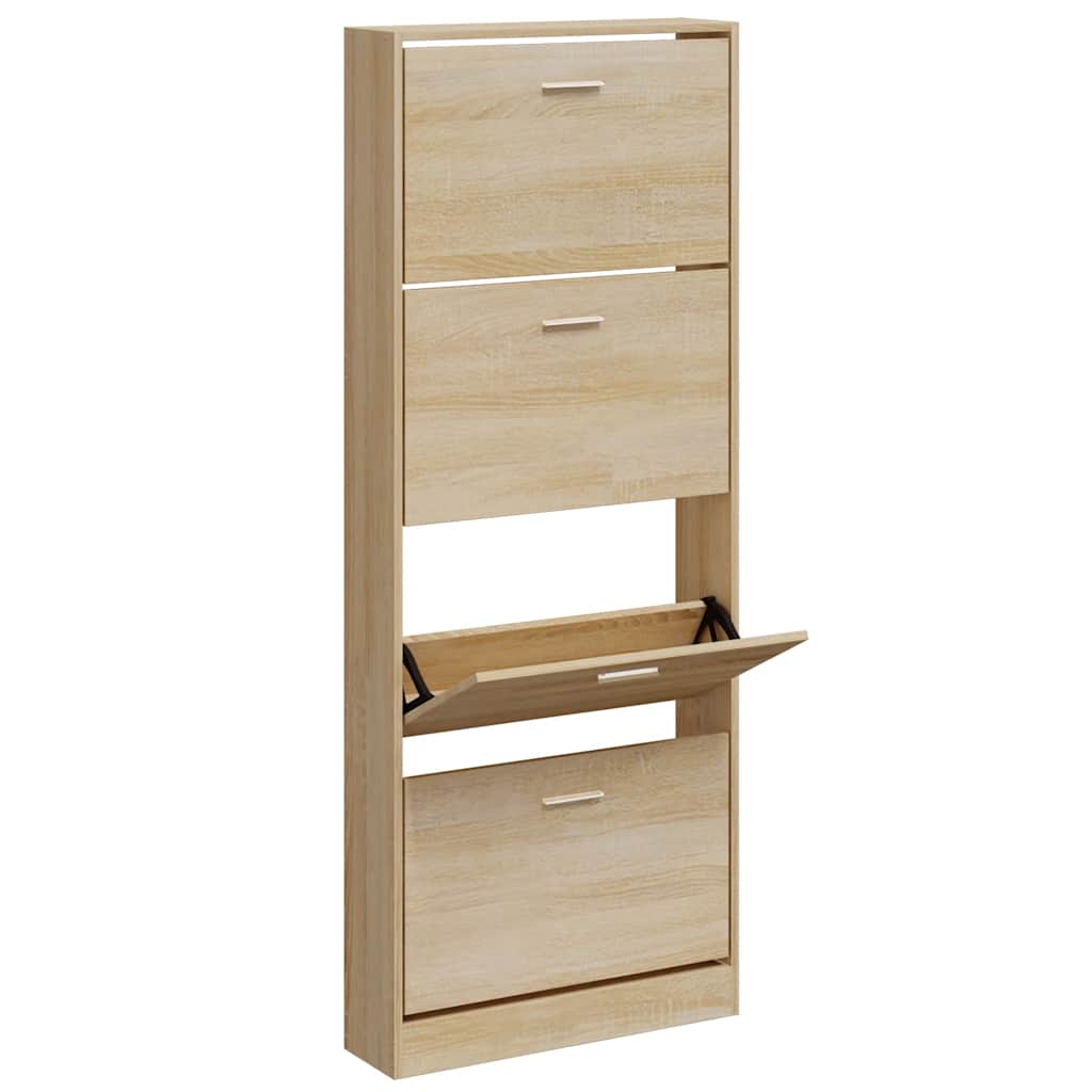 Scarpiera Rovere 59x17x150 cm in Legno Multistrato