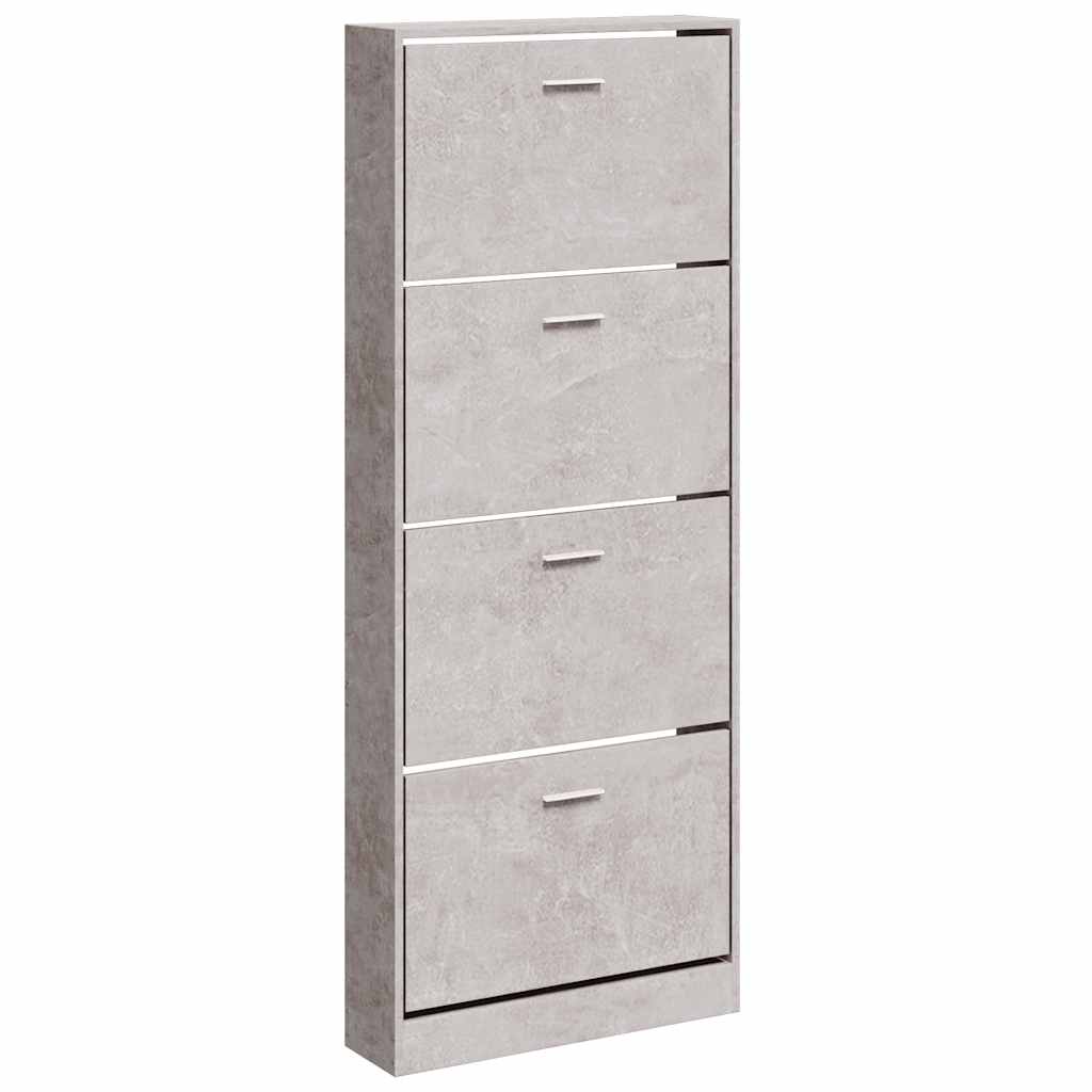Scarpiera Grigio Cemento 59x17x150 cm in Legno Multistrato