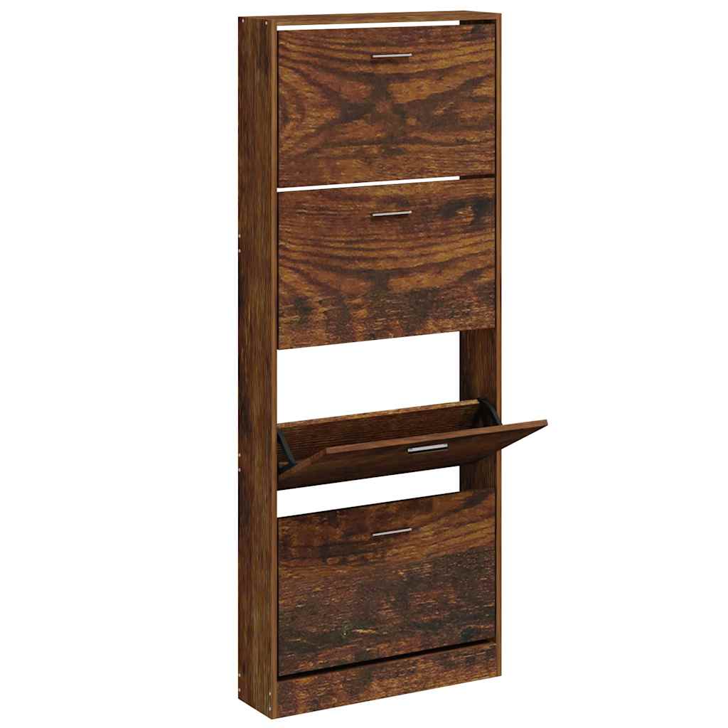 Scarpiera Rovere Fumo 59x17x150 cm in Legno Multistrato