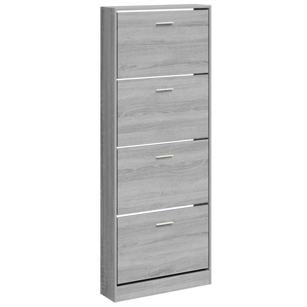 Scarpiera Grigio Sonoma 59x17x150 cm in Legno Multistrato