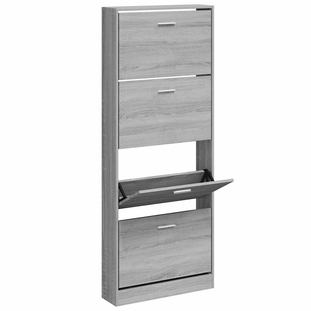 Scarpiera Grigio Sonoma 59x17x150 cm in Legno Multistrato