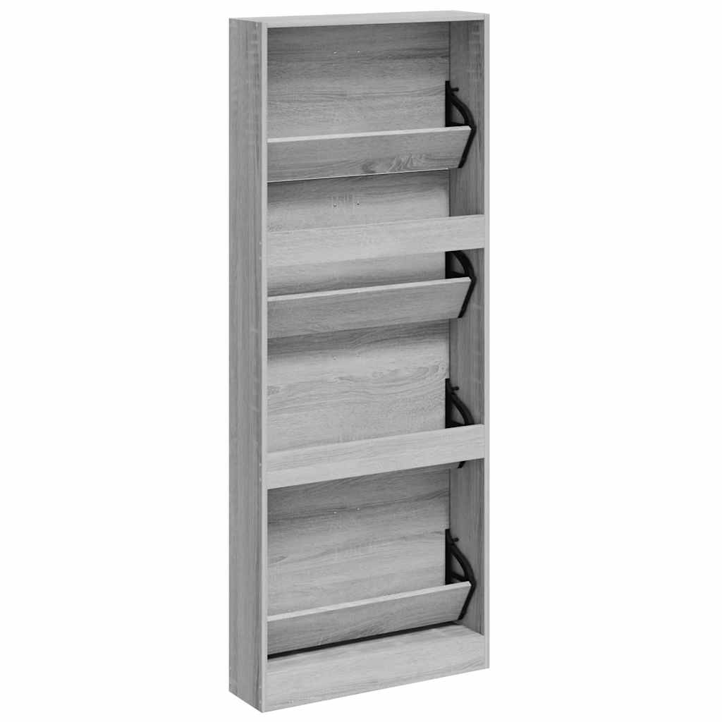 Scarpiera Grigio Sonoma 59x17x150 cm in Legno Multistrato
