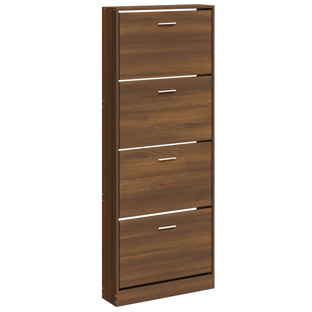 Scarpiera Rovere Marrone 59x17x150 cm in Legno Multistrato