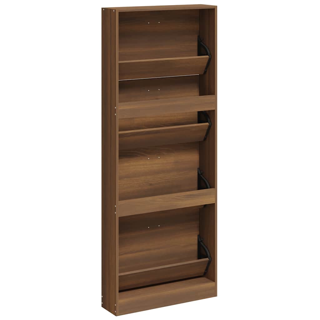 Scarpiera Rovere Marrone 59x17x150 cm in Legno Multistrato