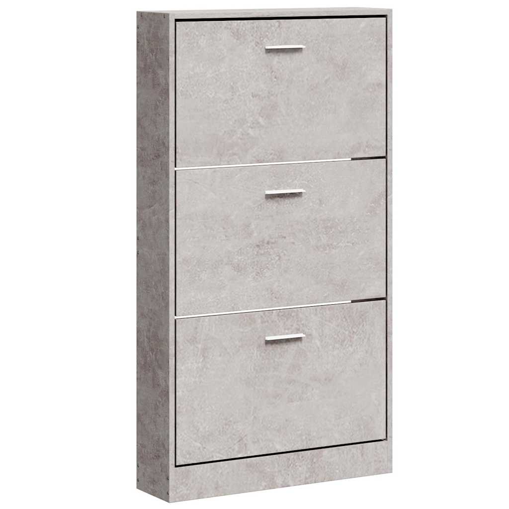 Scarpiera Grigio Cemento 59x17x108 cm in Legno Multistrato