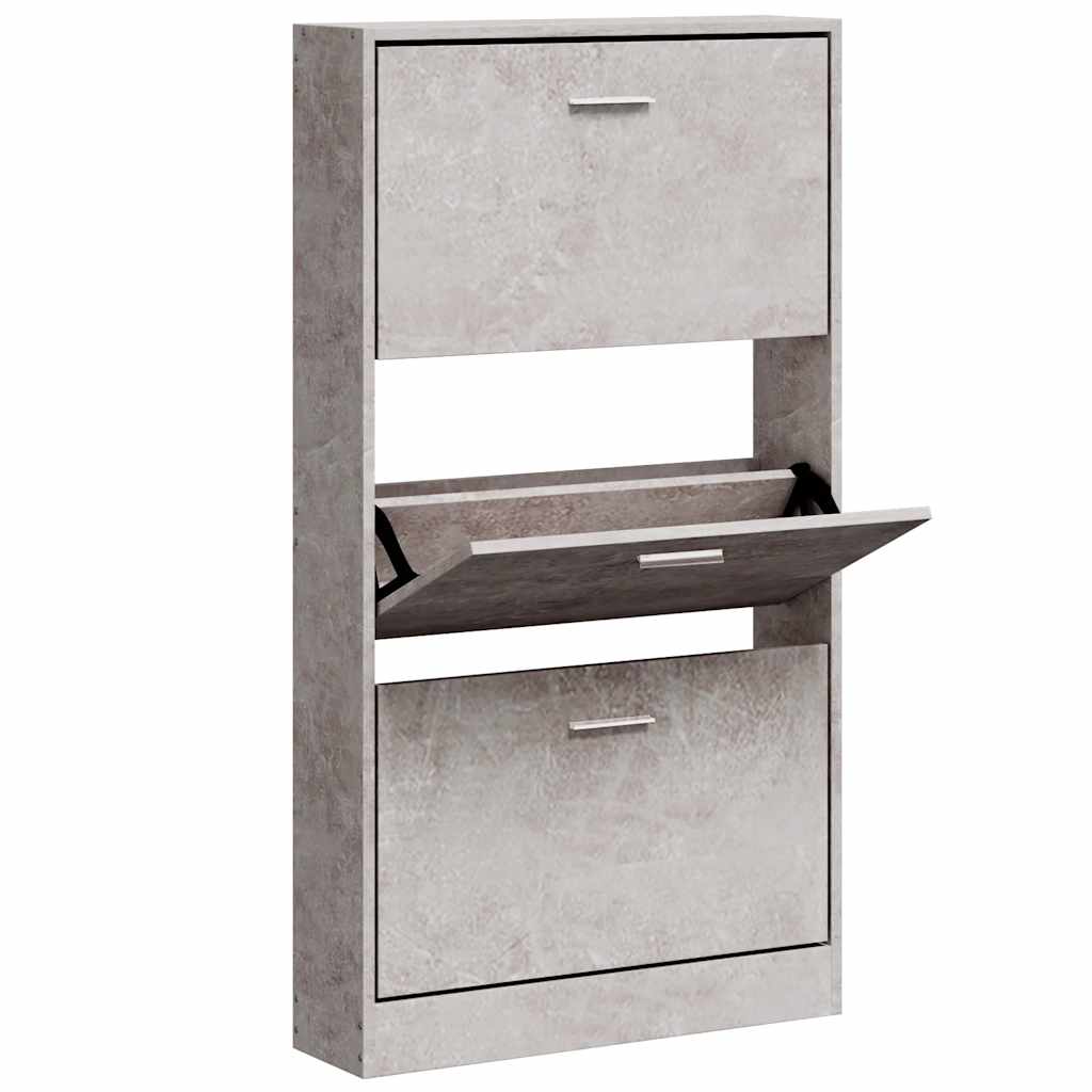 Scarpiera Grigio Cemento 59x17x108 cm in Legno Multistrato
