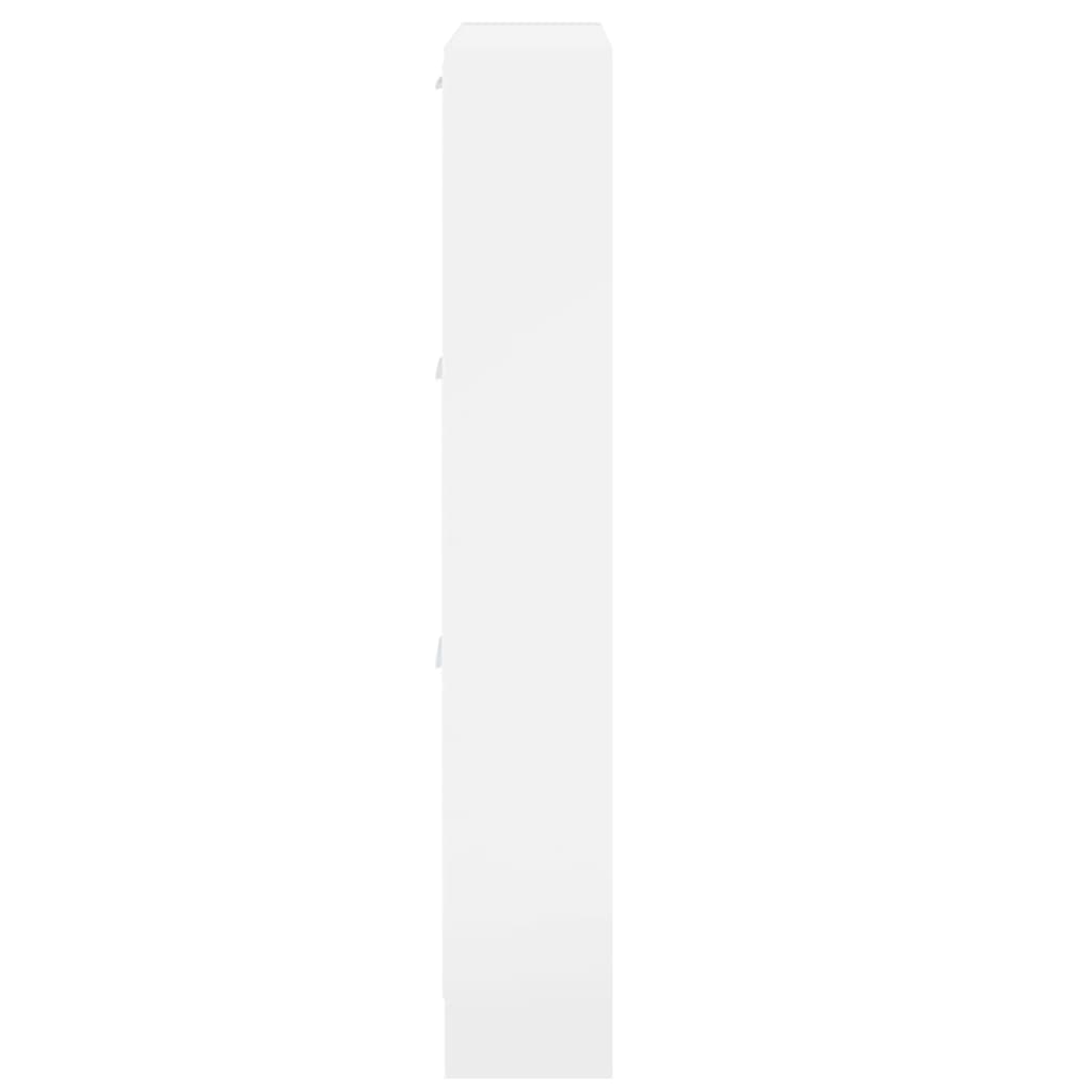 Scarpiera Bianco Lucido 59x17x108 cm in Legno Multistrato