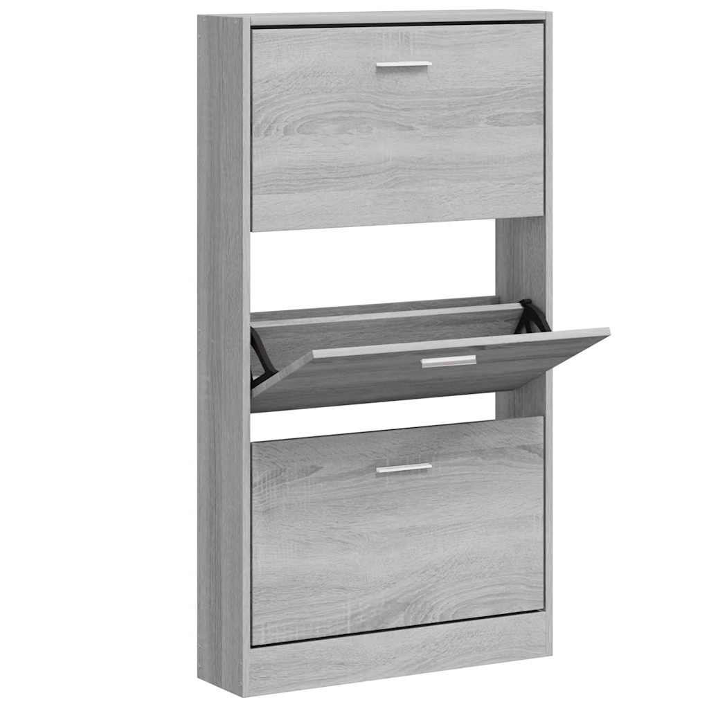Scarpiera Grigio Sonoma 59x17x108 cm in Legno Multistrato
