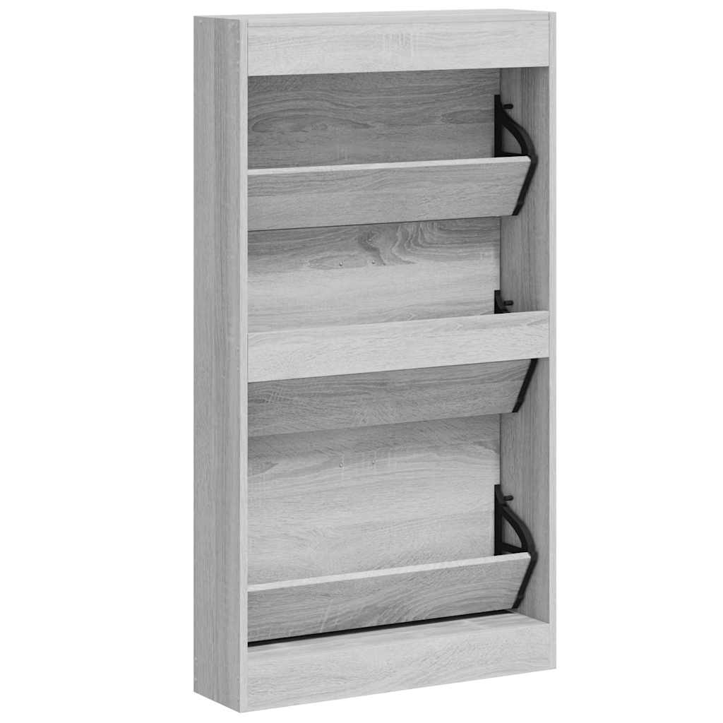 Scarpiera Grigio Sonoma 59x17x108 cm in Legno Multistrato