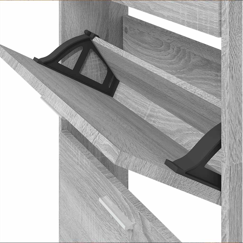 Scarpiera Grigio Sonoma 59x17x108 cm in Legno Multistrato