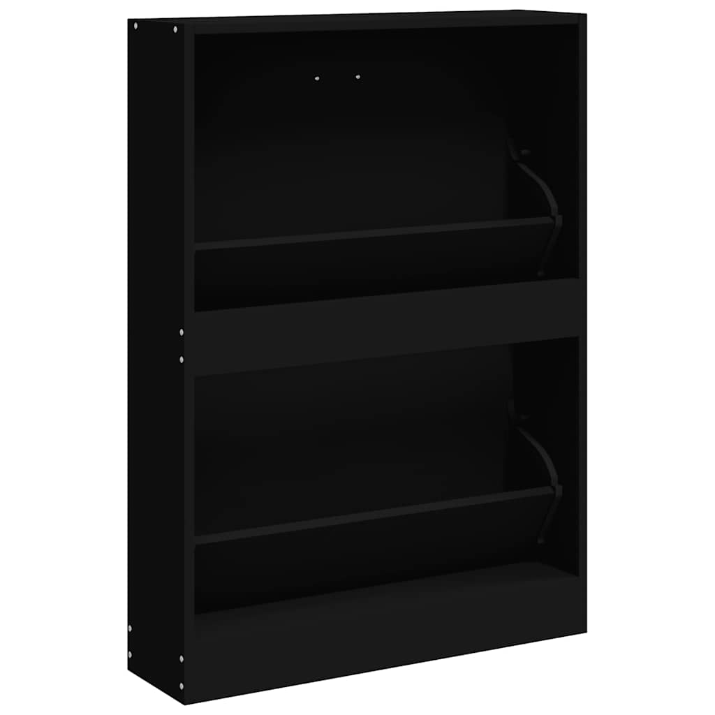 Scarpiera Nero 59x17x81 cm in Legno Multistrato