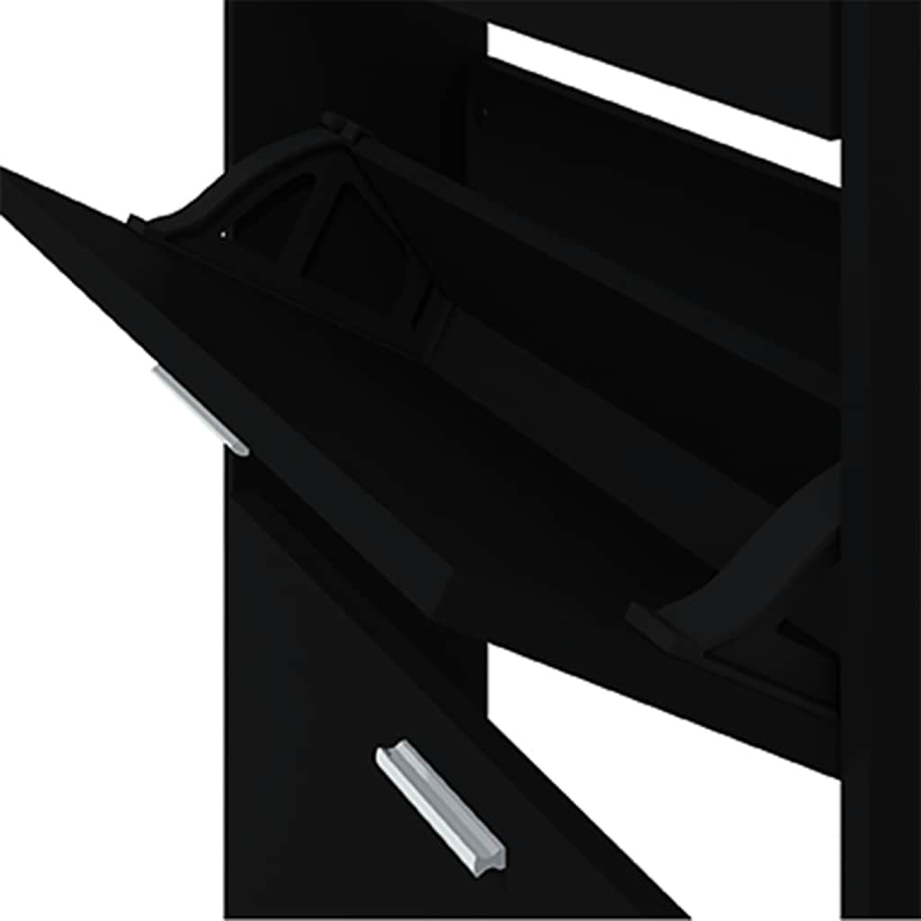 Scarpiera Nero 59x17x81 cm in Legno Multistrato