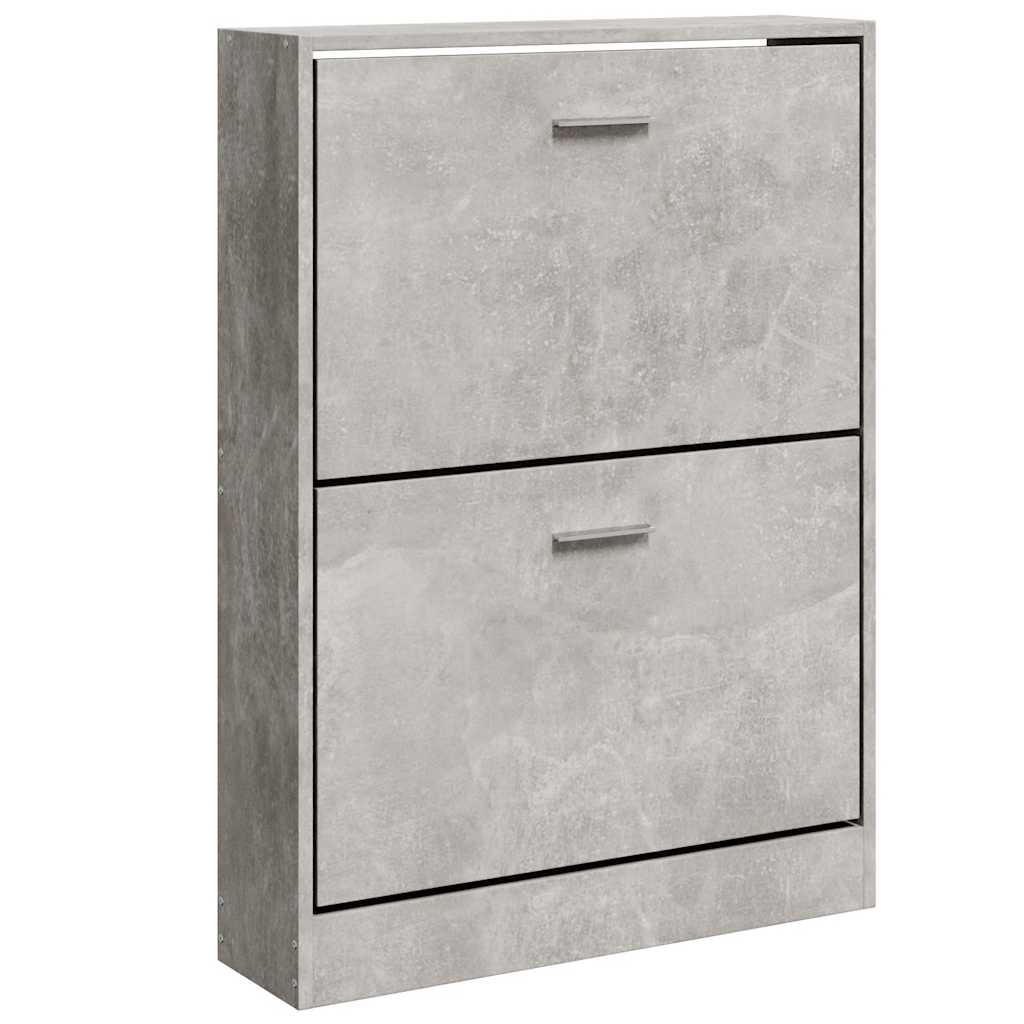Scarpiera Grigio Cemento 59x17x81 cm in Legno Multistrato