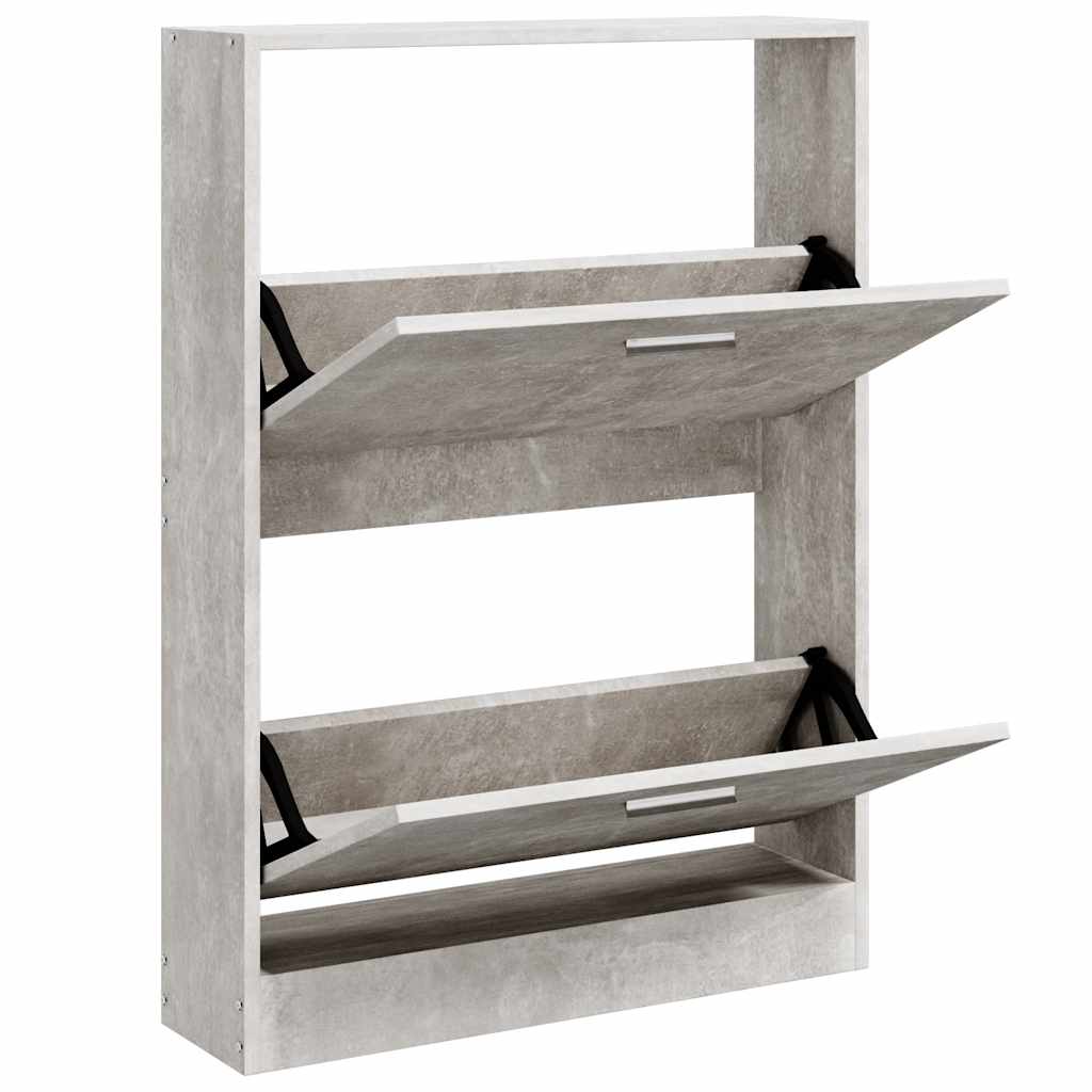 Scarpiera Grigio Cemento 59x17x81 cm in Legno Multistrato