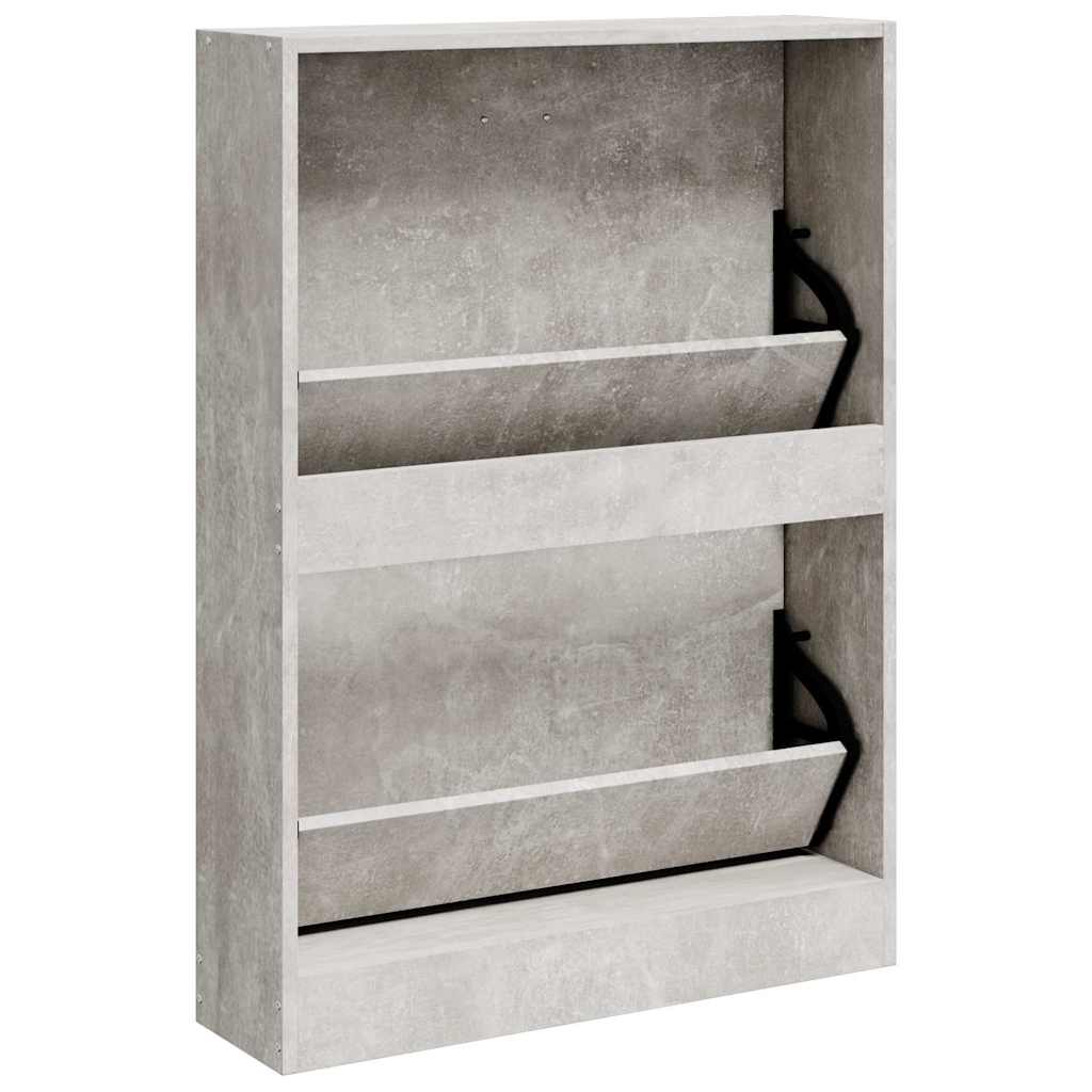 Scarpiera Grigio Cemento 59x17x81 cm in Legno Multistrato