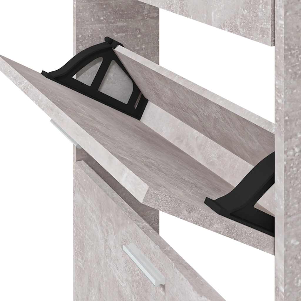 Scarpiera Grigio Cemento 59x17x81 cm in Legno Multistrato