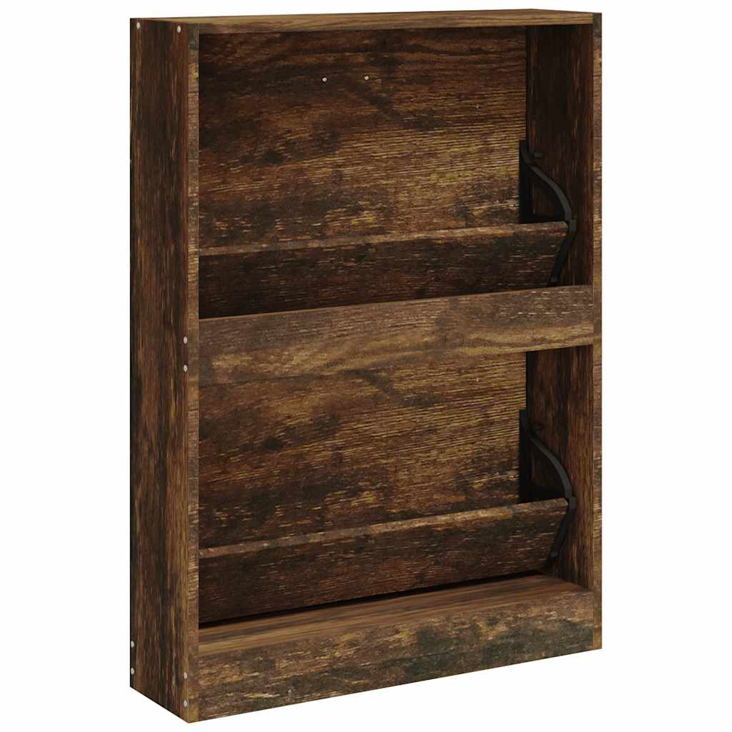 Scarpiera Rovere Fumo 59x17x81 cm in Legno Multistrato