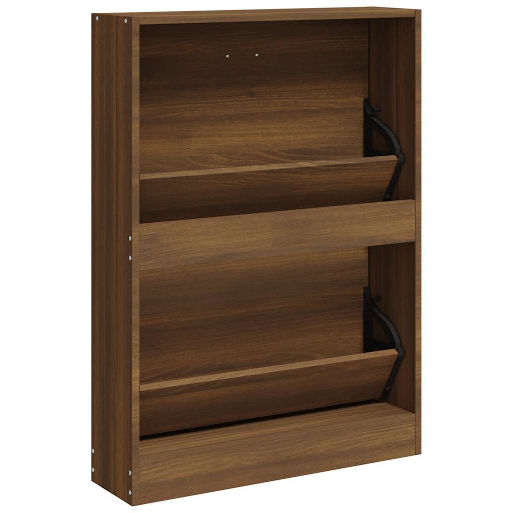 Scarpiera Rovere Marrone 59x17x81 cm in Legno Multistrato