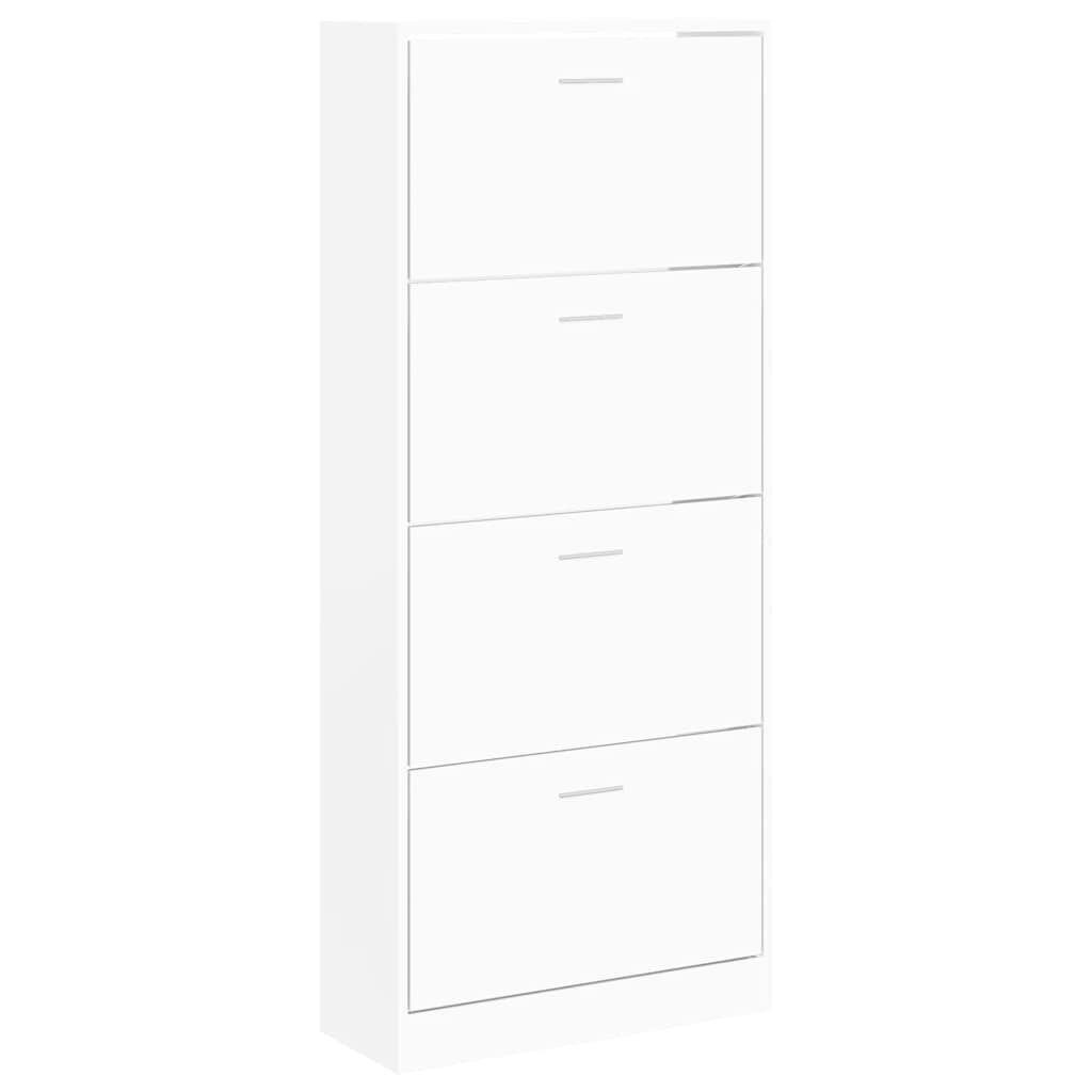 Scarpiera Bianca 63x24x147 cm in Legno Multistrato