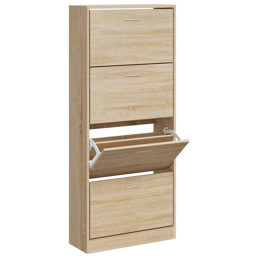 Scarpiera Rovere Sonoma 63x24x147 cm in Legno Multistrato