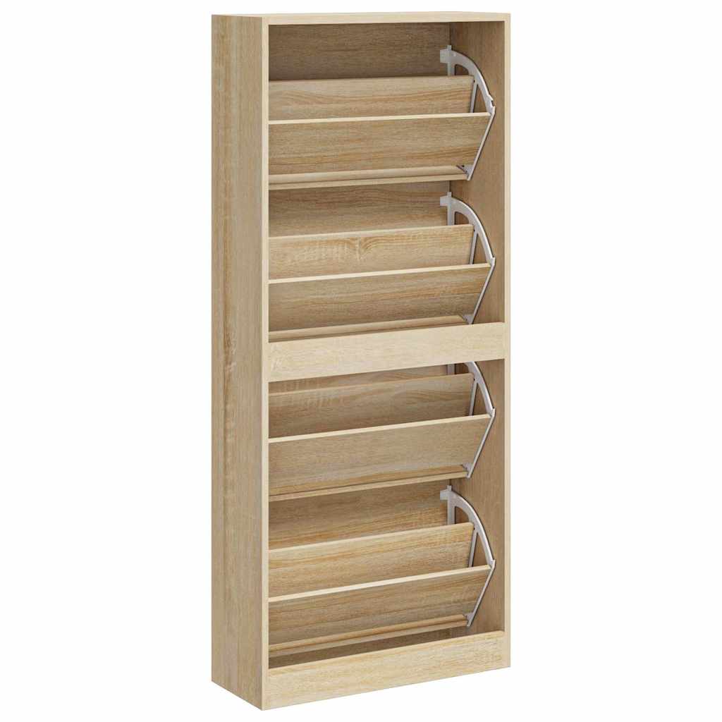 Scarpiera Rovere Sonoma 63x24x147 cm in Legno Multistrato
