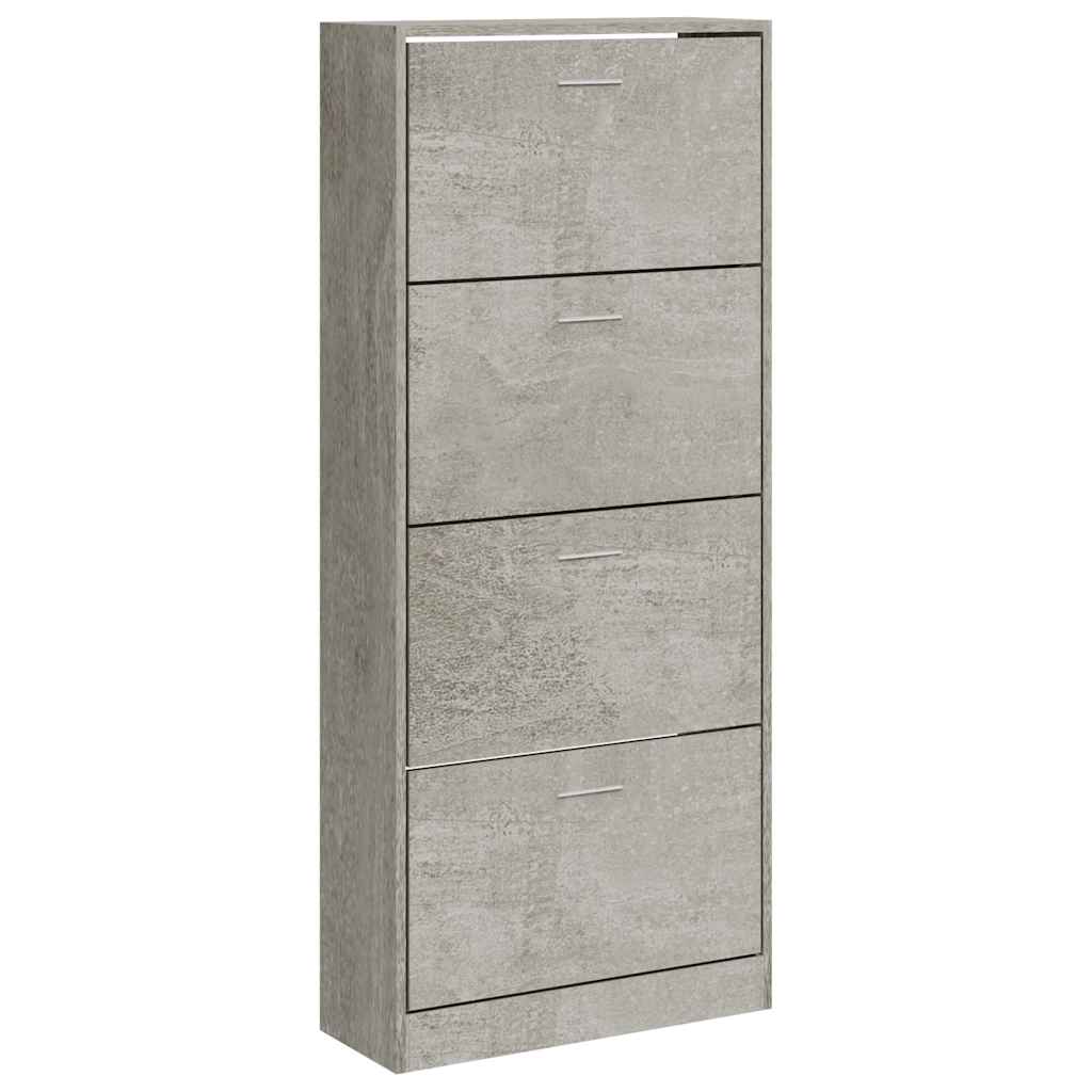 Scarpiera Grigio Cemento 63x24x147 cm in Legno Multistrato