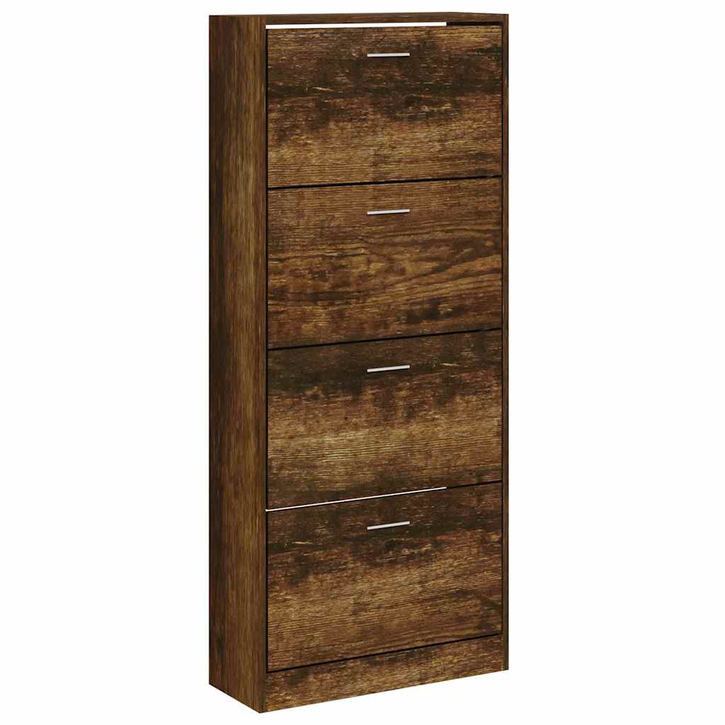 Scarpiera Rovere Fumo 63x24x147 cm in Legno Multistrato