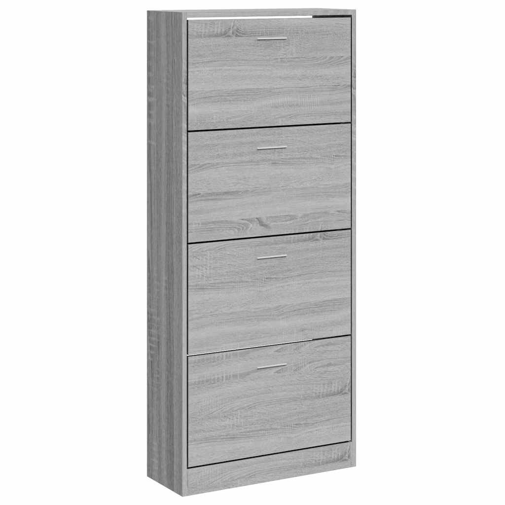 Scarpiera Grigio Sonoma 63x24x147 cm in Legno Multistrato