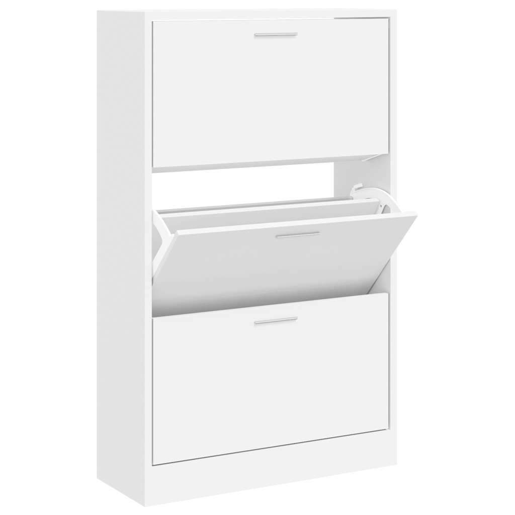 Scarpiera Bianca 63x24x103 cm in Legno Multistrato