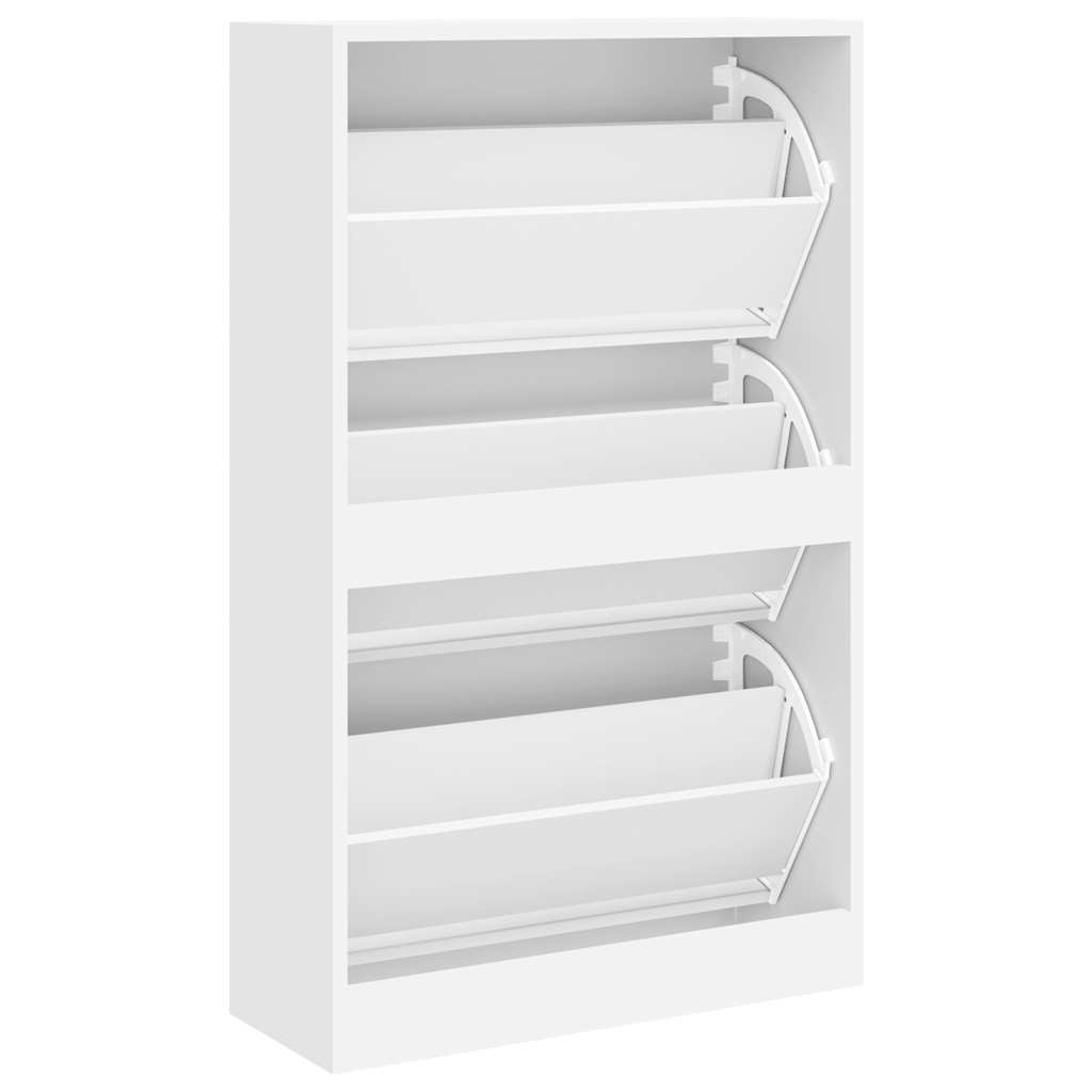 Scarpiera Bianca 63x24x103 cm in Legno Multistrato