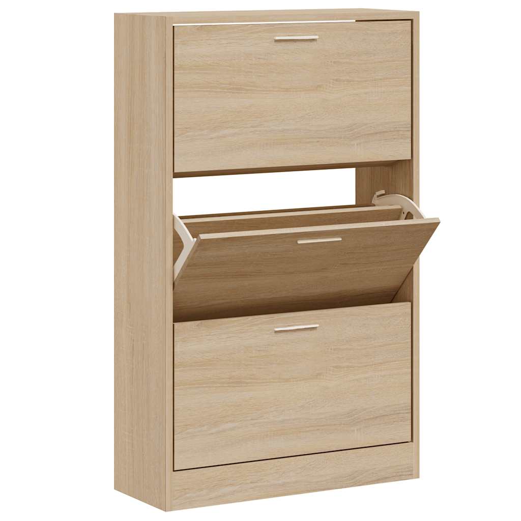 Scarpiera Rovere Sonoma 63x24x103 cm in Legno Multistrato
